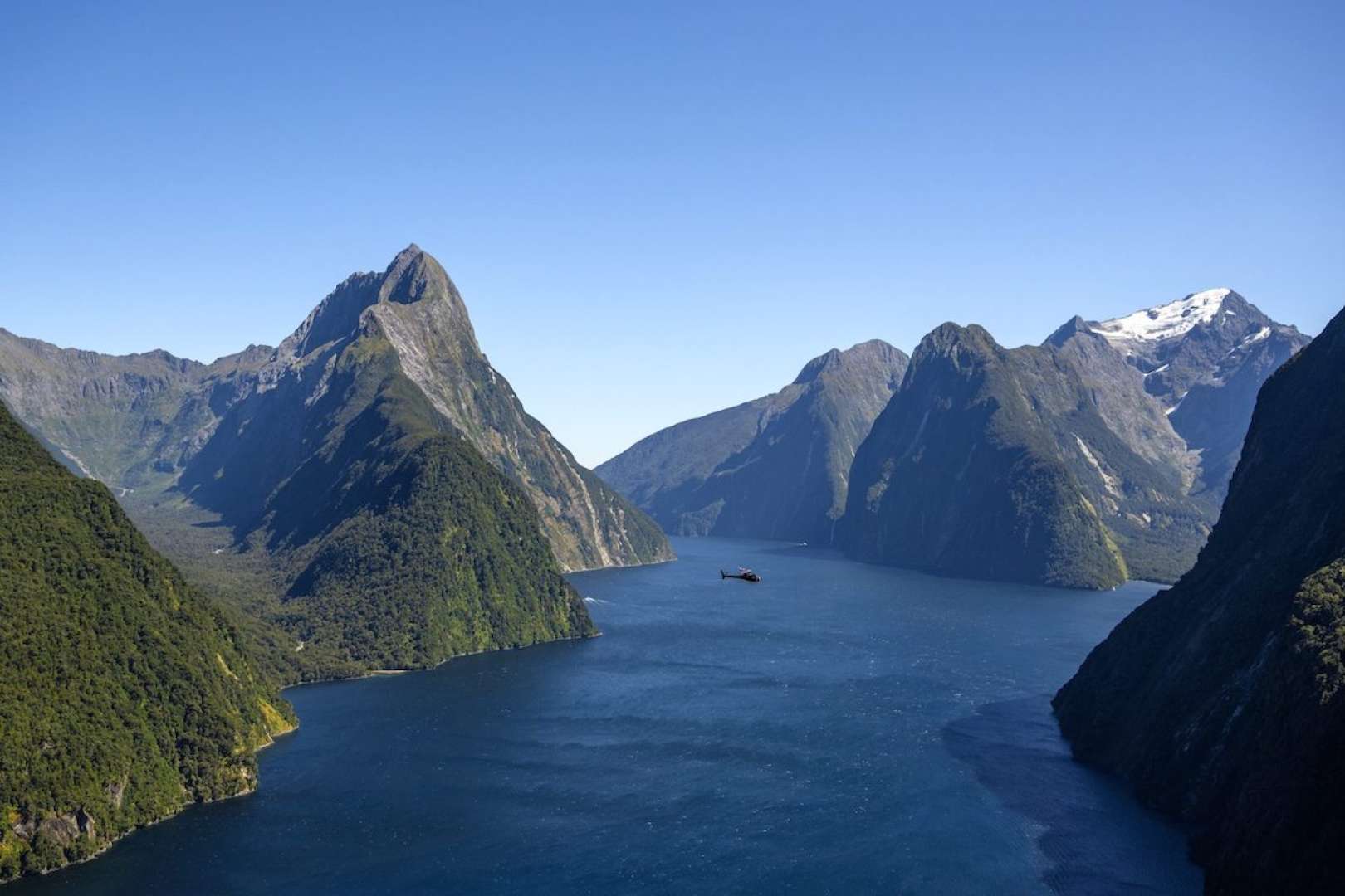 Aerial views of Milford Sound