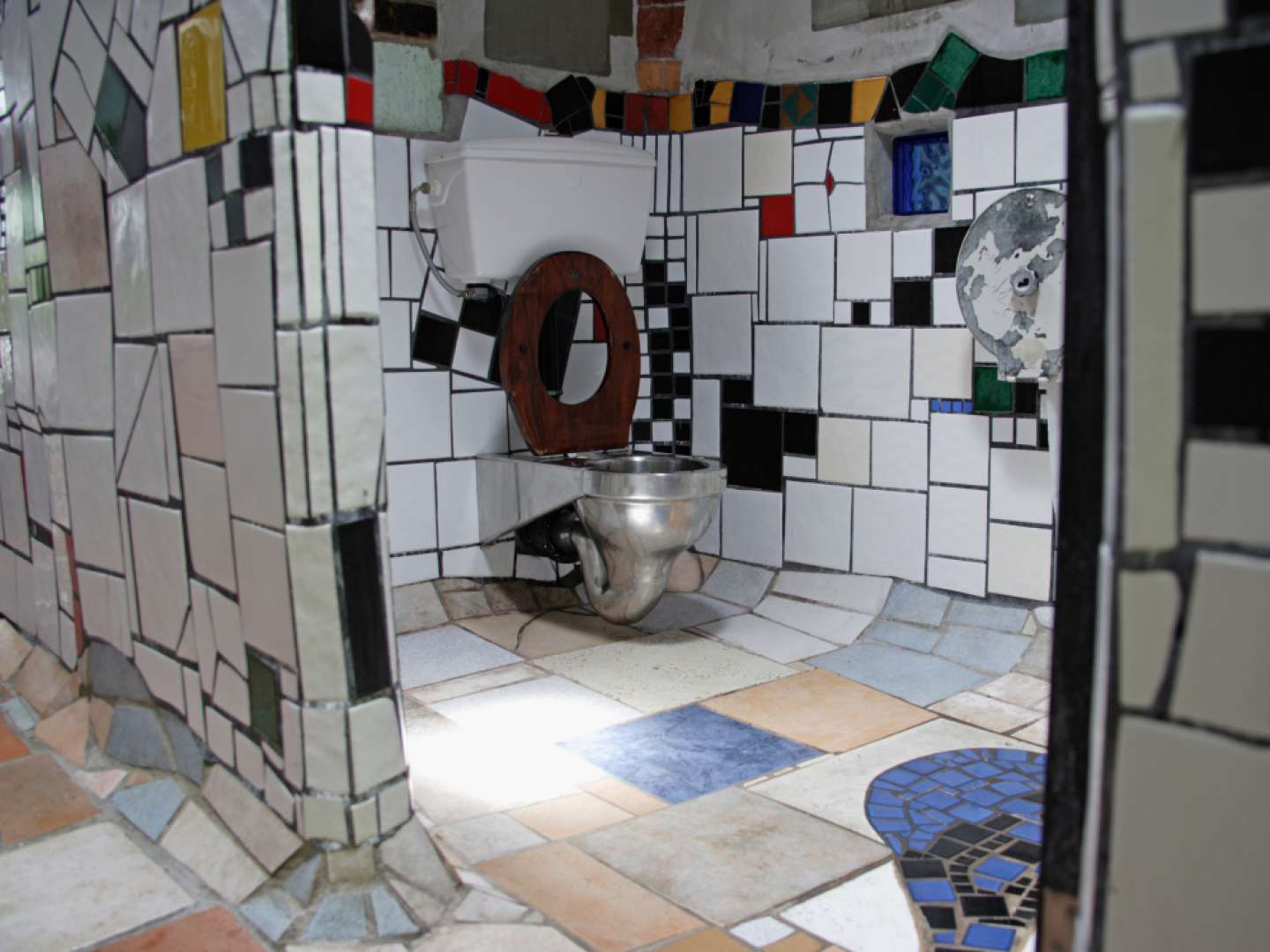 Inside the Hundertwasser toilets