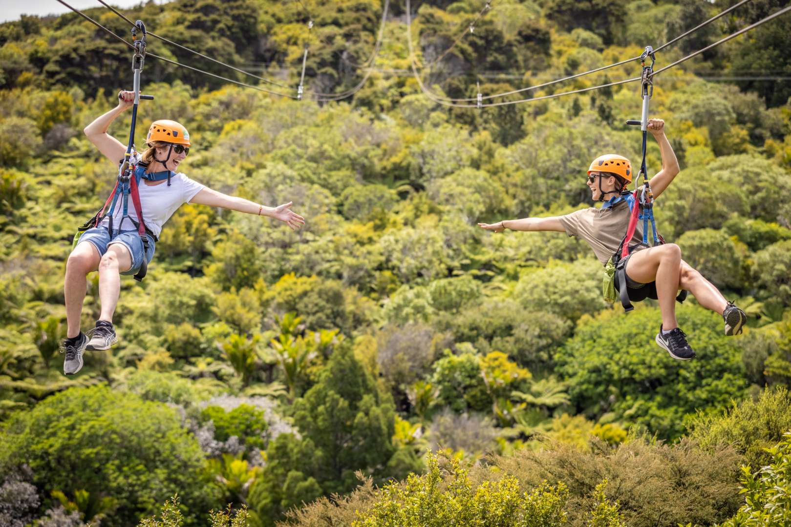 Shared zipline fun