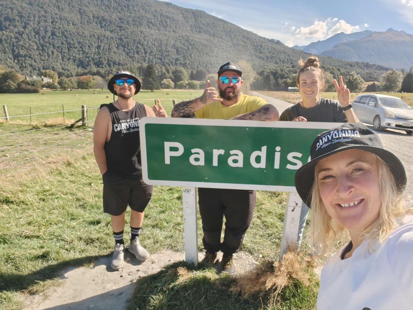 Happy customer connecting with nature