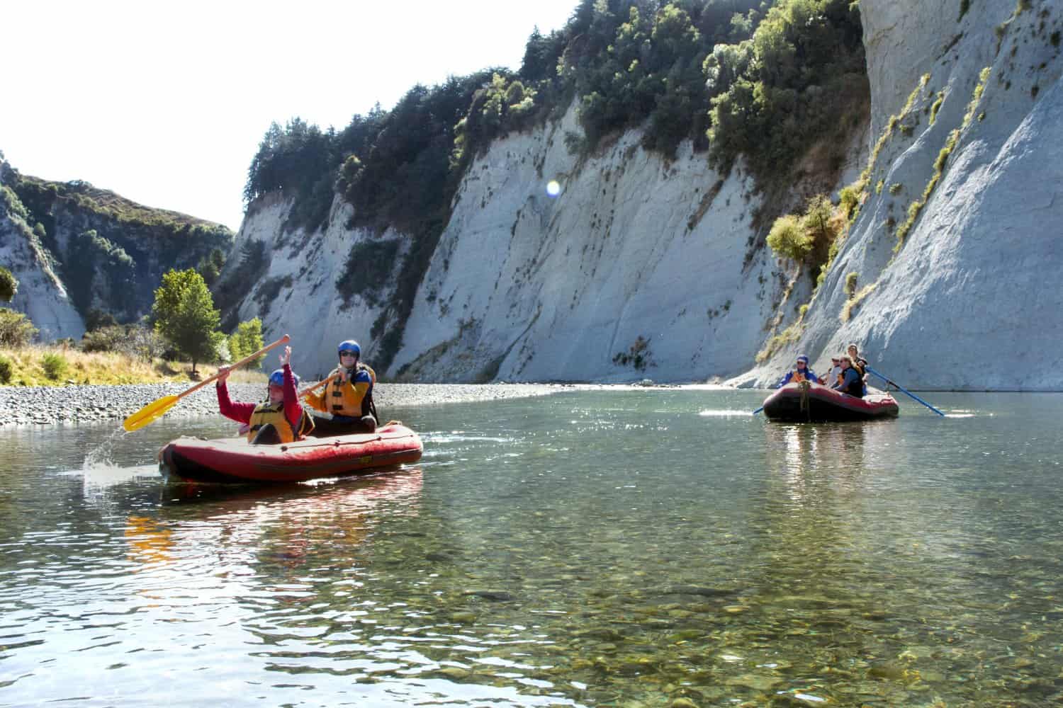 Riverside camping and rafting trip